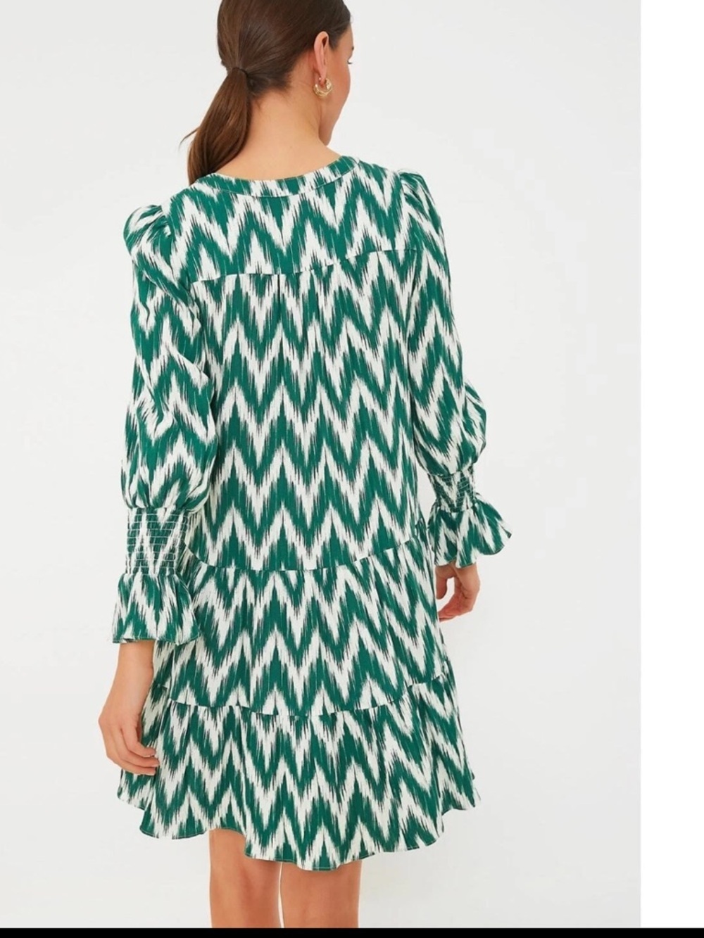 Tuckernuck Pomander Place Kenzo Green Chevron Ikat Mini Dress Size Small NWOT - Picture 4 of 14